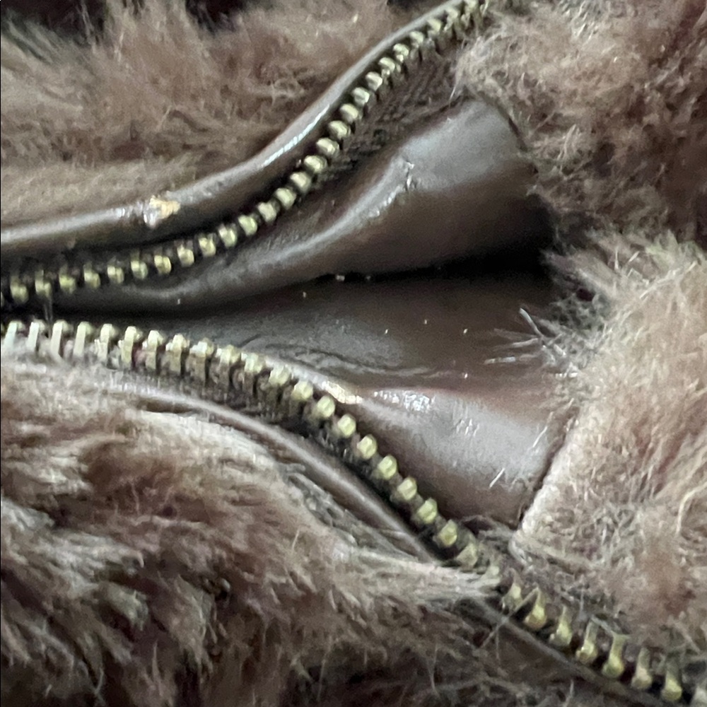 Jou Jou Brown Faux Fur Puffer Jacket medium - Picture 8 of 8